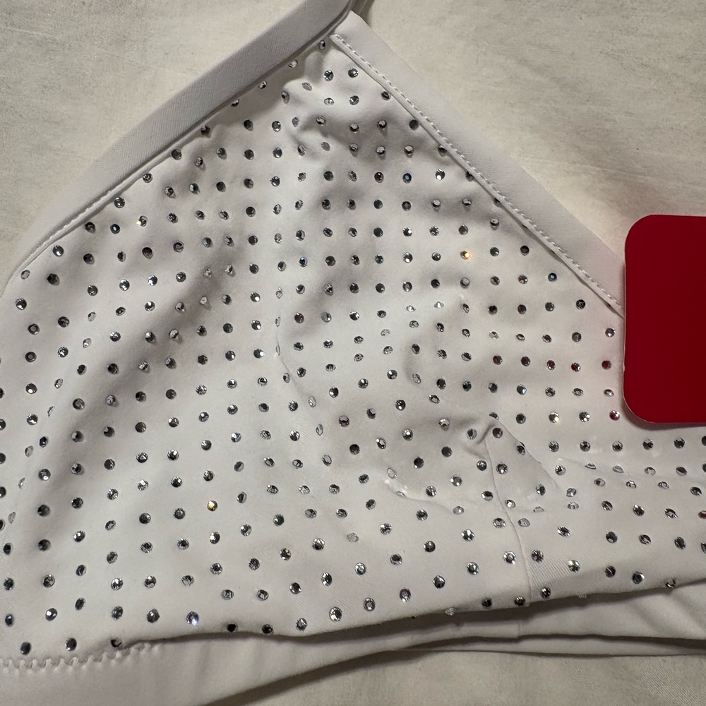 Commando White Rhinestone Triangle Bralette - Picture 2 of 4
